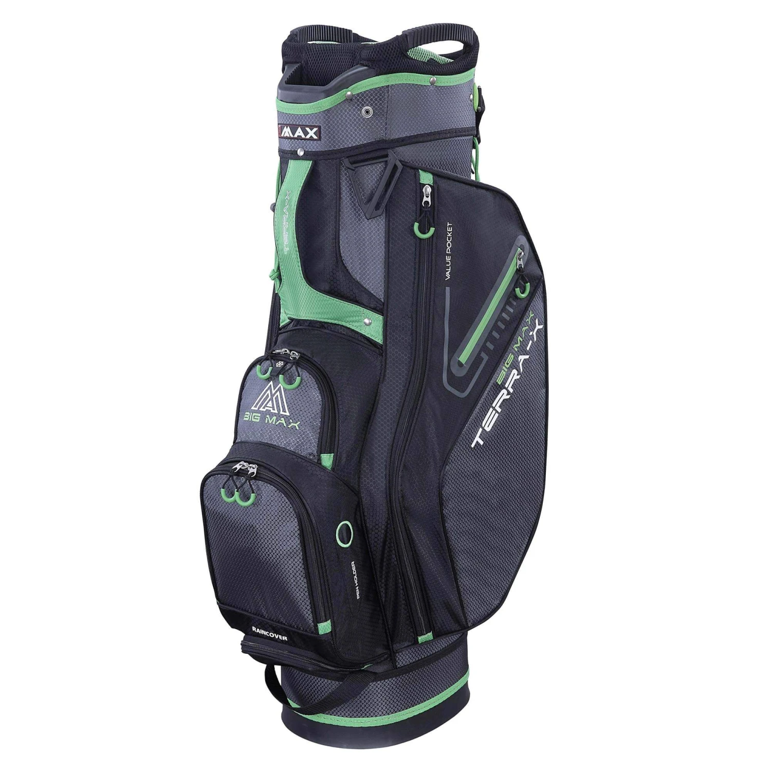 Big Max Terra X Golf Cart Bag - Charcoal/Black/Lime 1 Big Max Terra X Golf Cart Bag - Charcoal/Black/Lime