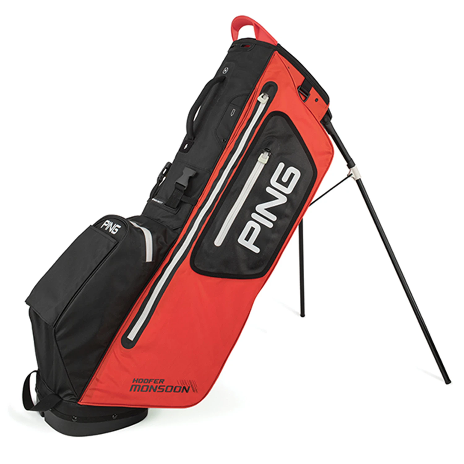 Ping Hoofer Monsoon Golf Stand Bag - Scarlet/Black/White 1 Ping Hoofer Monsoon Golf Stand Bag - Scarlet/Black/White