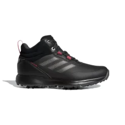 Adidas Ladies S2G Mid Cut Golf Boots - Black/Grey/Pink