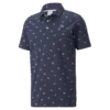 PUMA X Arnold Palmer Dancing Umbrellas Polo Shirt - Navy Blazer/Mirage Gray