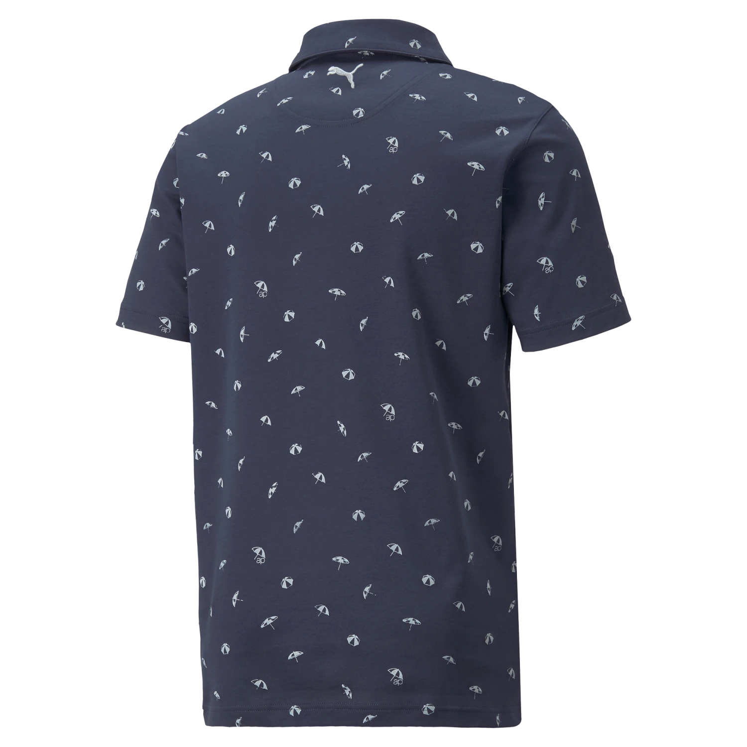 PUMA X Arnold Palmer Dancing Umbrellas Polo Shirt - Navy Blazer/Mirage Gray 2 PUMA X Arnold Palmer Dancing Umbrellas Polo Shirt - Navy Blazer/Mirage Gray - Image 2