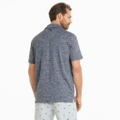 PUMA X Arnold Palmer King Polo Shirt - Navy Blazer Heather -Sports - Golf Shop 535505 01 mod02