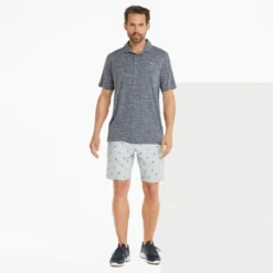 PUMA X Arnold Palmer King Polo Shirt - Navy Blazer Heather -Sports - Golf Shop 535505 01 mod03