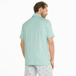 PUMA X Arnold Palmer King Polo Shirt - Light Aqua Heather -Sports - Golf Shop 535505 03 mod02