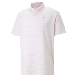 PUMA X Arnold Palmer MATTR Traditions Golf Polo Shirt - Pale Pink/Bright White