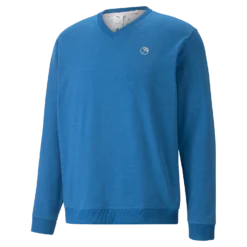 PUMA X Arnold Palmer Cloudspun V Neck Sweater - Lake Blue Heather