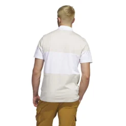 Adidas AdiCross Block Polo Shirt - Clear Brown -Sports - Golf Shop HS3209 5 APPAREL On20Model Back20View white