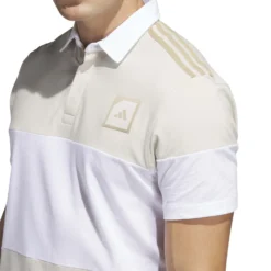 Adidas AdiCross Block Polo Shirt - Clear Brown -Sports - Golf Shop HS3209 8 APPAREL On20Model Detail20View201 white