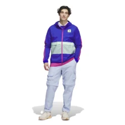Adidas AdiCross Full Zip Hoodie - Lucid Blue -Sports - Golf Shop HS5612 7 APPAREL On20Model Standard20Outfit20View white