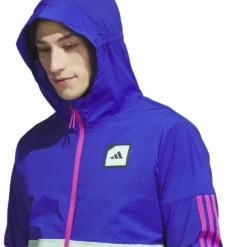 Adidas AdiCross Full Zip Hoodie - Lucid Blue -Sports - Golf Shop HS5612 8 APPAREL On20Model Detail20View201 white