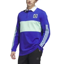 Adidas AdiCross Long Sleeve Polo Shirt -Sports - Golf Shop HS5619 4 APPAREL On20Model Front20View white2028129