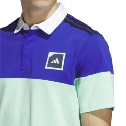 Adidas AdiCross Block Polo Shirt - Lucid Blue -Sports - Golf Shop HS5620 9 APPAREL On20Model Detail20View201 white