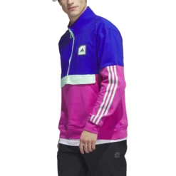 Adidas AdiCross Anorak - Lucid Blue -Sports - Golf Shop HS5621 4 APPAREL On20Model Front20View white