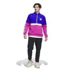 Adidas AdiCross Anorak - Lucid Blue -Sports - Golf Shop HS5621 8 APPAREL On20Model Standard20Outfit20View white