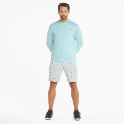 PUMA X Arnold Palmer Cloudspun Crew Neck Sweater - Light Aqua Heather 10 PUMA X Arnold Palmer Cloudspun Crew Neck Sweater - Light Aqua Heather -Sports - Golf Shop PUMA20x20Arnold20Palmer20Cloudspun20Crew20Neck20Sweater20Light20Aqua20Heather203