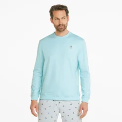 PUMA X Arnold Palmer Cloudspun Crew Neck Sweater - Light Aqua Heather 8 PUMA X Arnold Palmer Cloudspun Crew Neck Sweater - Light Aqua Heather -Sports - Golf Shop PUMA20x20Arnold20Palmer20Cloudspun20Crew20Neck20Sweater20Light20Aqua20Heather204