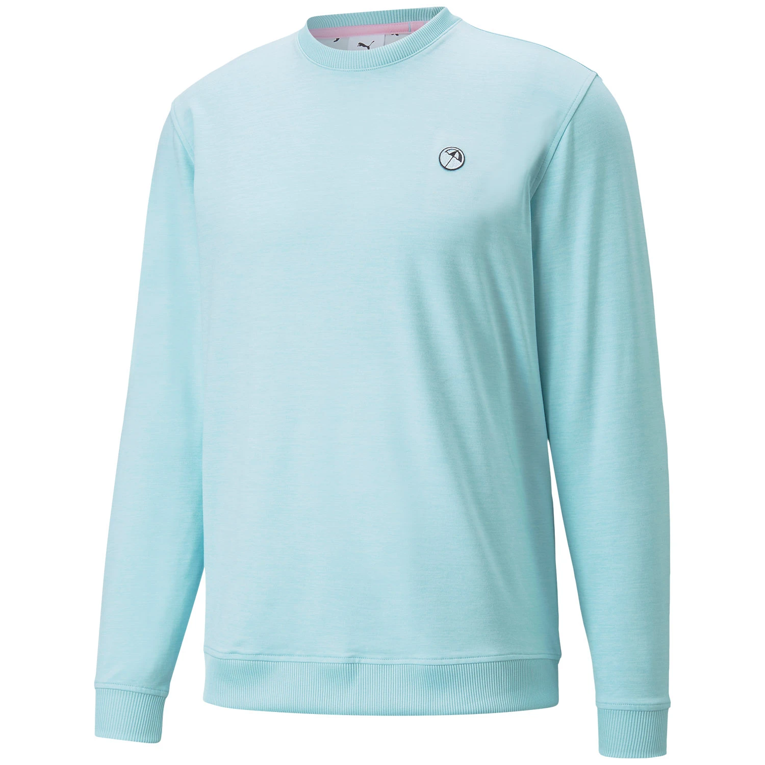 PUMA X Arnold Palmer Cloudspun Crew Neck Sweater - Light Aqua Heather 1 PUMA X Arnold Palmer Cloudspun Crew Neck Sweater - Light Aqua Heather