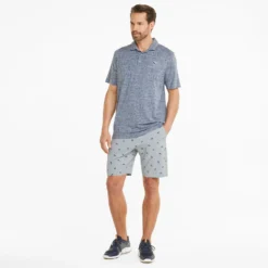 PUMA X Arnold Palmer Dancing Umbrellas Golf Shorts - Mirage Grey/Navy Blazer -Sports - Golf Shop PUMA20x20Arnold20Palmer20Dancing20Umbrellas20Golf20Shorts20Mirage20GreyNavy20Blazer207