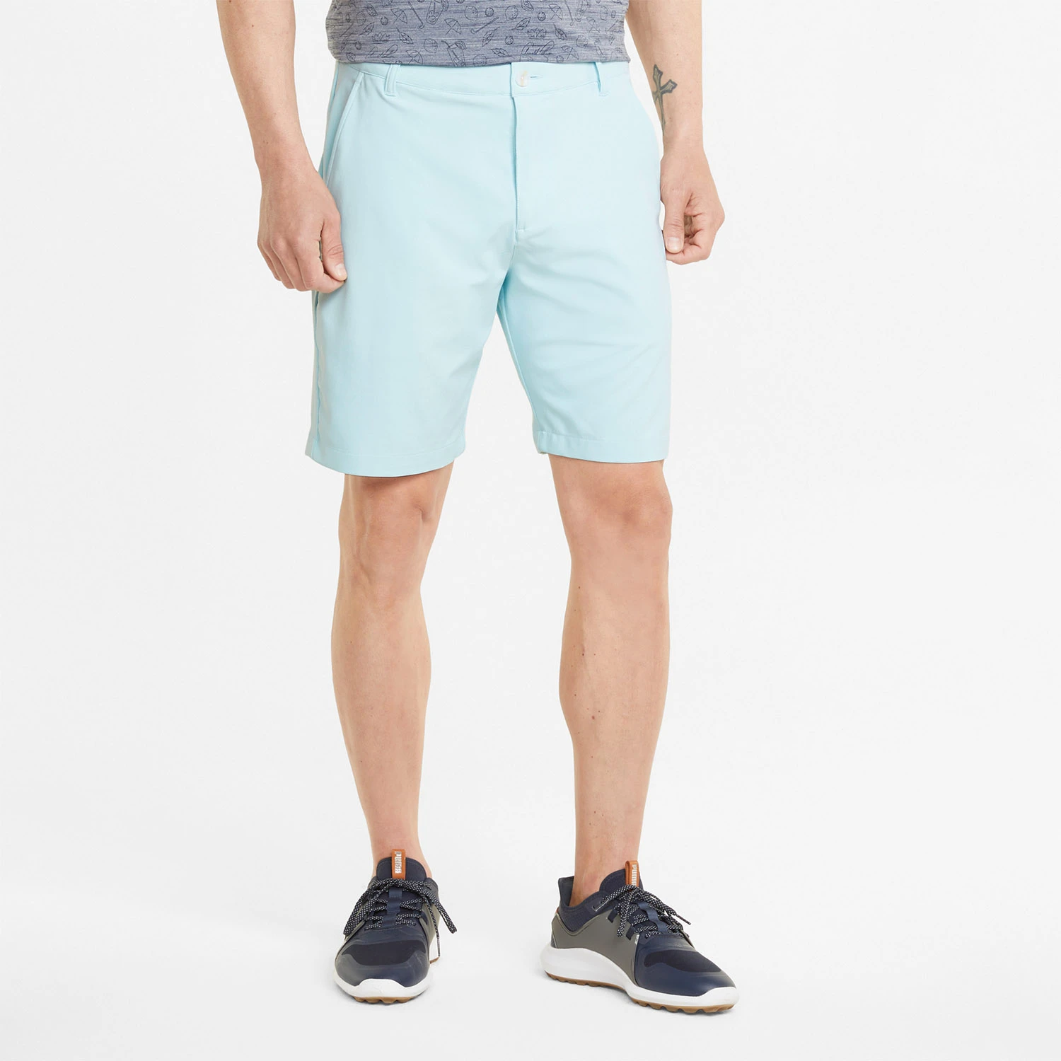 PUMA X Arnold Palmer Latrobe Golf Shorts - Light Aqua 3 PUMA X Arnold Palmer Latrobe Golf Shorts - Light Aqua - Image 3