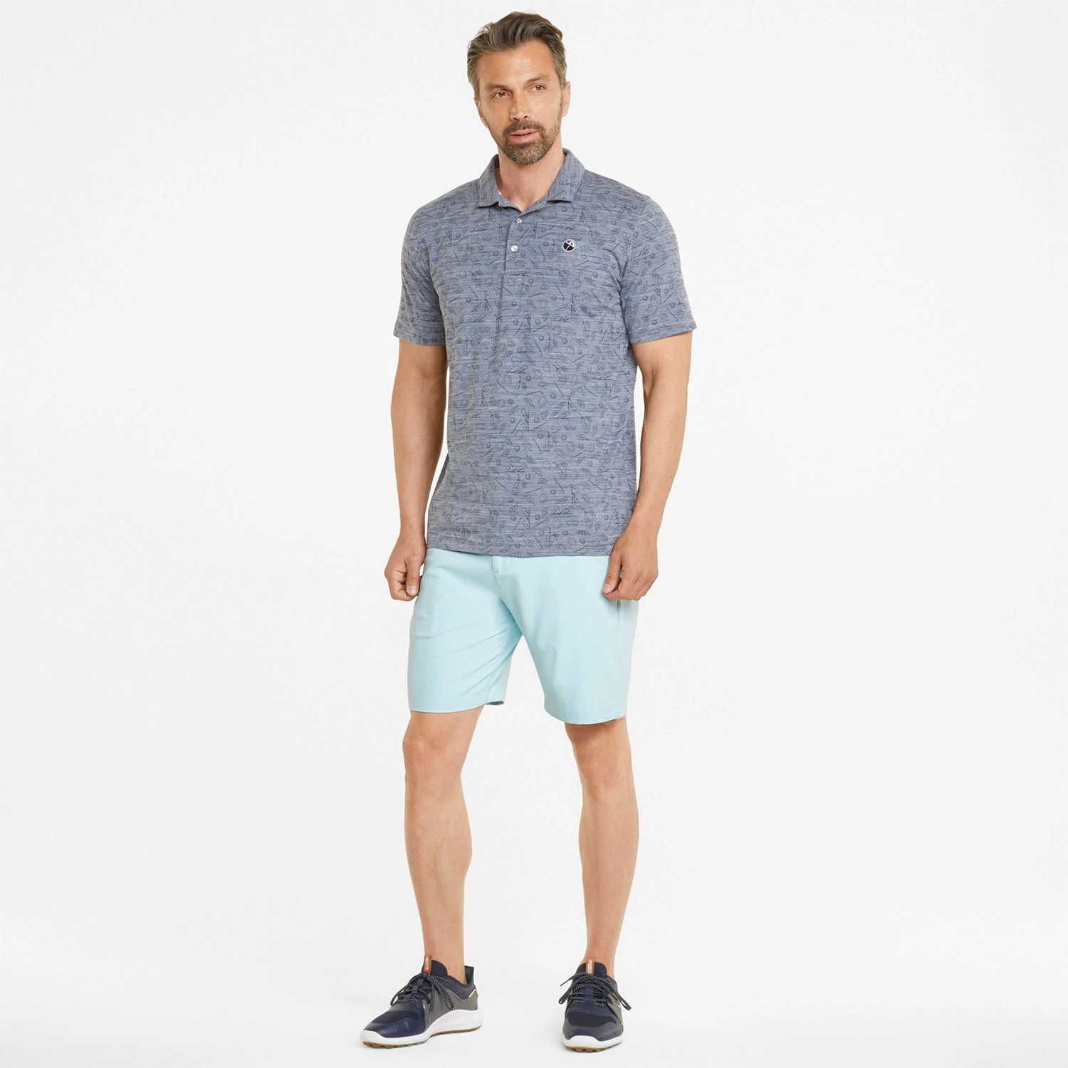PUMA X Arnold Palmer Latrobe Golf Shorts - Light Aqua 5 PUMA X Arnold Palmer Latrobe Golf Shorts - Light Aqua - Image 5