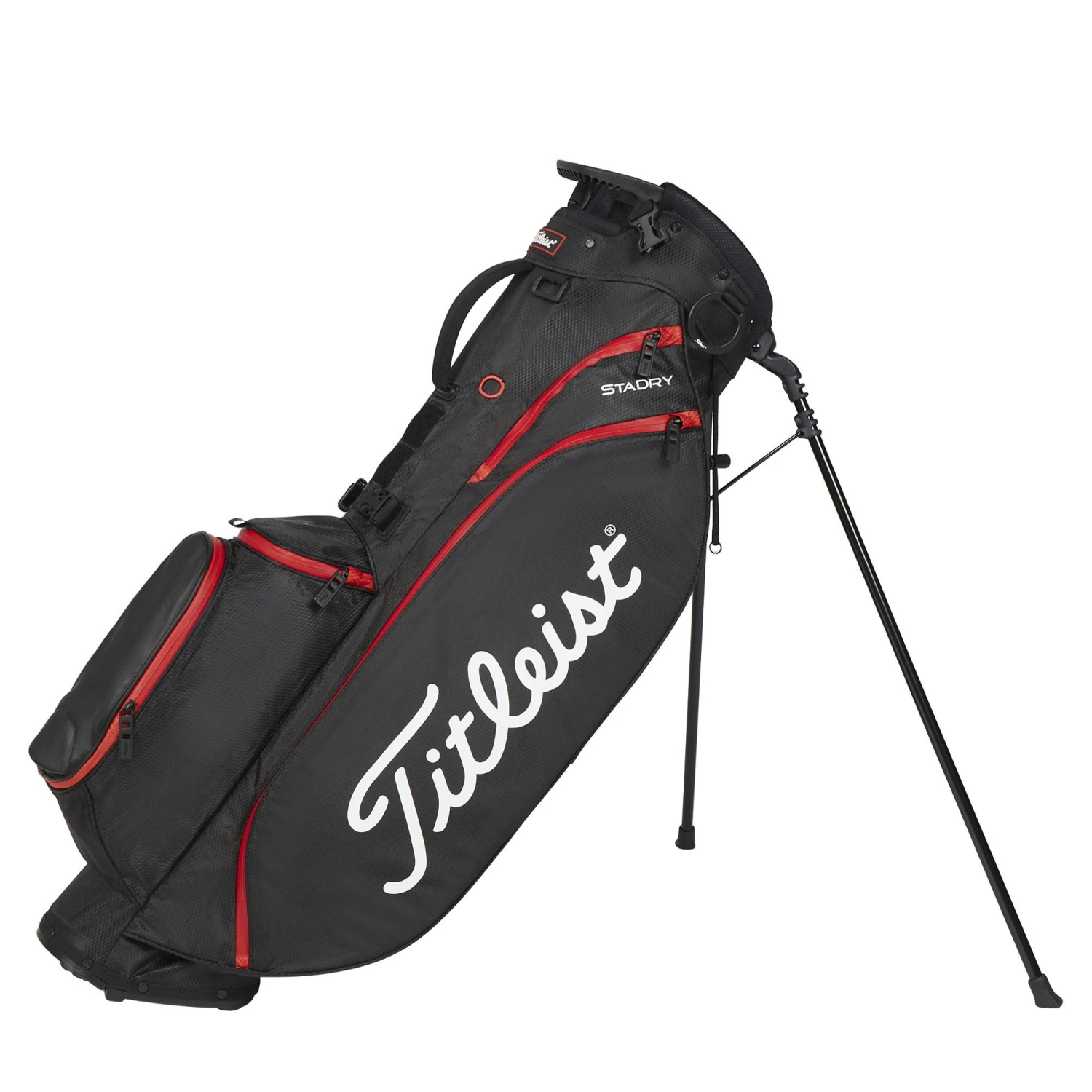 Titleist Players 4 StaDry Golf Stand Bag - Black/Black/Red 1 Titleist Players 4 StaDry Golf Stand Bag - Black/Black/Red