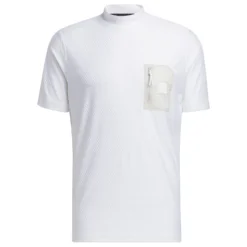 Adidas AdiCross Mock Neck Golf Polo Shirt - White