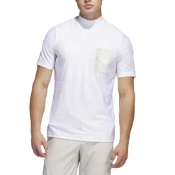 Adidas AdiCross Mock Neck Golf Polo Shirt - White -Sports - Golf Shop adidas adicrossmockneck white 3