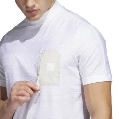 Adidas AdiCross Mock Neck Golf Polo Shirt - White -Sports - Golf Shop adidas adicrossmockneck white 6