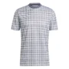 Adidas AdiCross Plaid T-Shirt - White/Trace Blue