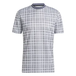 Adidas AdiCross Plaid T-Shirt - White/Trace Blue