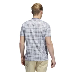 Adidas AdiCross Plaid T-Shirt - White/Trace Blue -Sports - Golf Shop adidas aw22 hf9097 4