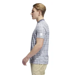 Adidas AdiCross Plaid T-Shirt - White/Trace Blue -Sports - Golf Shop adidas aw22 hf9097 5