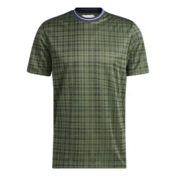 Adidas AdiCross Plaid T-Shirt - Natural Green/Trace Blue
