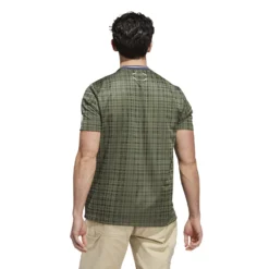 Adidas AdiCross Plaid T-Shirt - Natural Green/Trace Blue -Sports - Golf Shop adidas aw22 hf9098 4