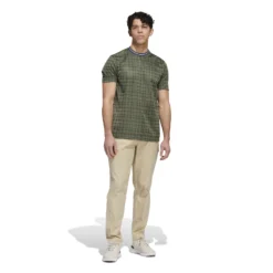 Adidas AdiCross Plaid T-Shirt - Natural Green/Trace Blue -Sports - Golf Shop adidas aw22 hf9098 6