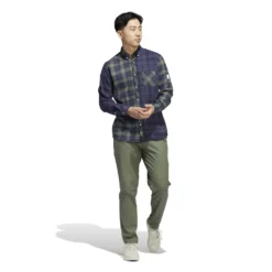 Adidas AdiCross Long Sleeved Flannel Shirt - Trace Blue -Sports - Golf Shop adidas aw22 hf9099 7