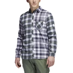 Adidas AdiCross Long Sleeved Flannel Shirt - White -Sports - Golf Shop adidas aw22 hf9100 3