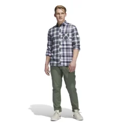Adidas AdiCross Long Sleeved Flannel Shirt - White -Sports - Golf Shop adidas aw22 hf9100 6