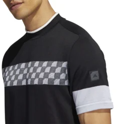 Adidas AdiCross Checker T-Shirt - Black/White -Sports - Golf Shop adidas aw22 hn9626 1