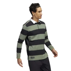 Adidas AdiCross Long Sleeved Polo Shirt - Black/Natural Green -Sports - Golf Shop adidas aw22 hp1915 5