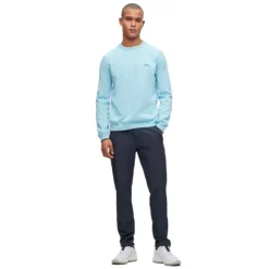 BOSS Rallo Crew Neck Sweater - Light/Pastel Blue 451 -Sports - Golf Shop boss rallo lightblue 3