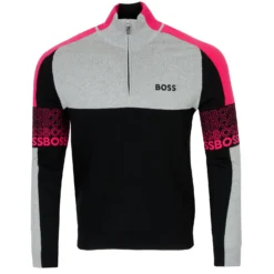 BOSS Zolko Zip Neck Sweater - Black 001