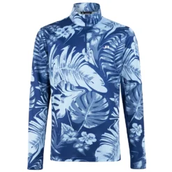 J.Lindeberg J Lindeberg Emanuel Print Zip Neck Sweater