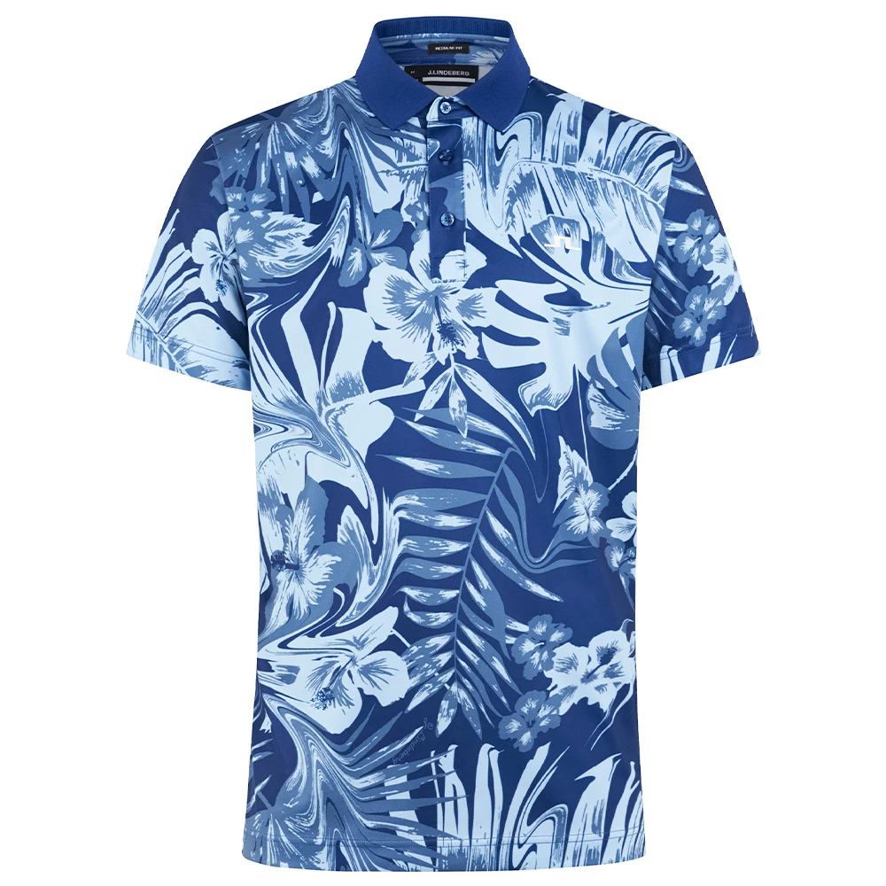 J.Lindeberg J Lindeberg Martin Print Polo Shirt 2 J.Lindeberg J Lindeberg Martin Print Polo Shirt - Image 2