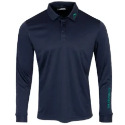 J.Lindeberg J Lindeberg Tour Tech Long Sleeve Polo Shirt - Navy Melange
