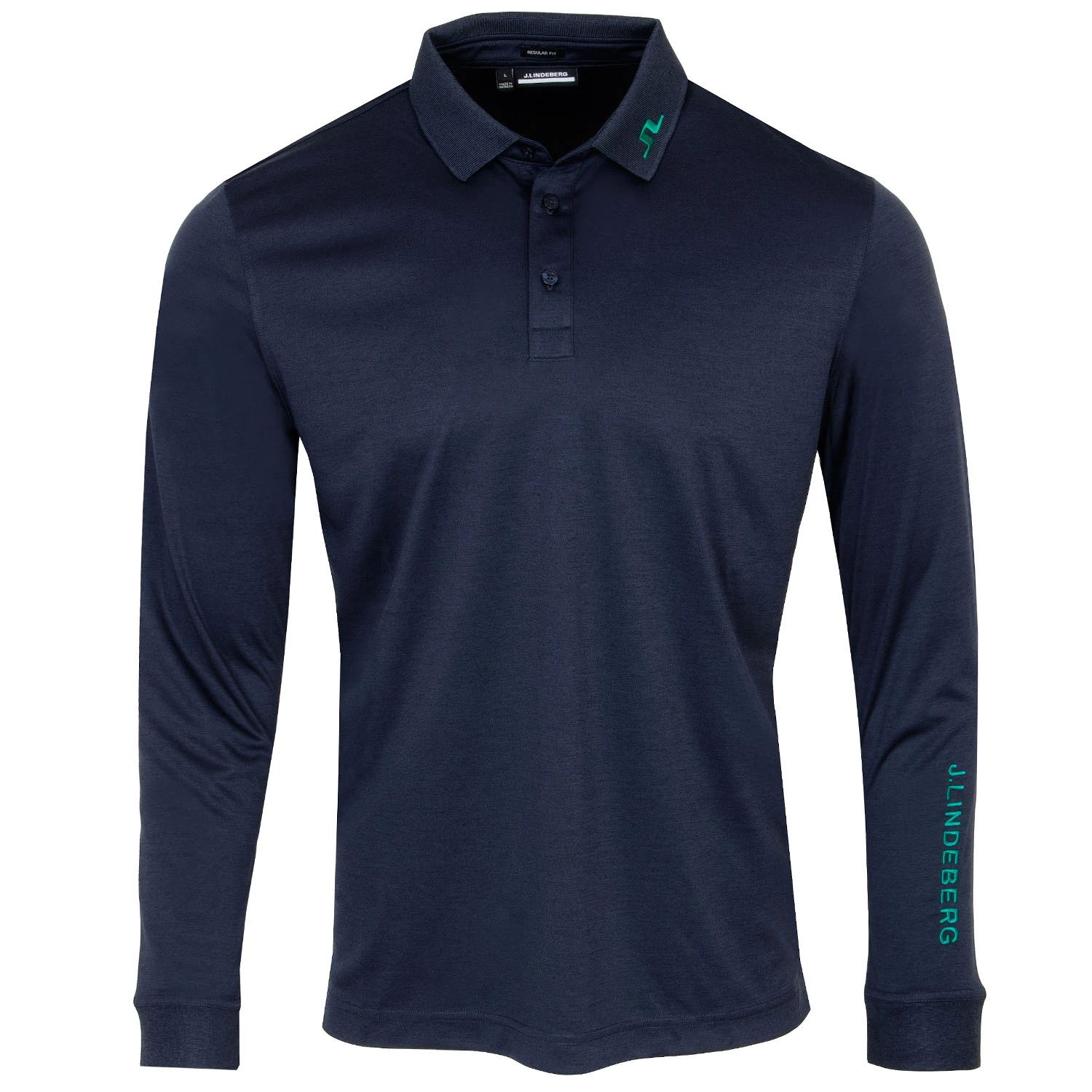 J.Lindeberg J Lindeberg Tour Tech Long Sleeve Polo Shirt - Navy Melange 1 J.Lindeberg J Lindeberg Tour Tech Long Sleeve Polo Shirt - Navy Melange