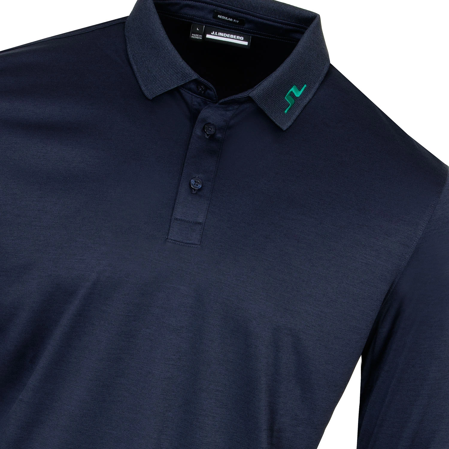 J.Lindeberg J Lindeberg Tour Tech Long Sleeve Polo Shirt - Navy Melange 2 J.Lindeberg J Lindeberg Tour Tech Long Sleeve Polo Shirt - Navy Melange - Image 2