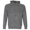 Lyle & Scott Seed Stitch Knitted Golf Hoodie - Mid Grey Marl