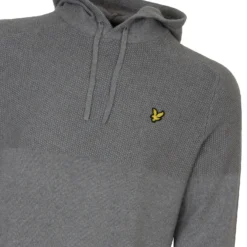 Lyle & Scott Seed Stitch Knitted Golf Hoodie - Mid Grey Marl -Sports - Golf Shop lyleandscott Seed20stitch20knitted20Hoodie20mid20grey20marl 3