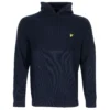 Lyle & Scott Seed Stitch Knitted Golf Hoodie - Dark Navy
